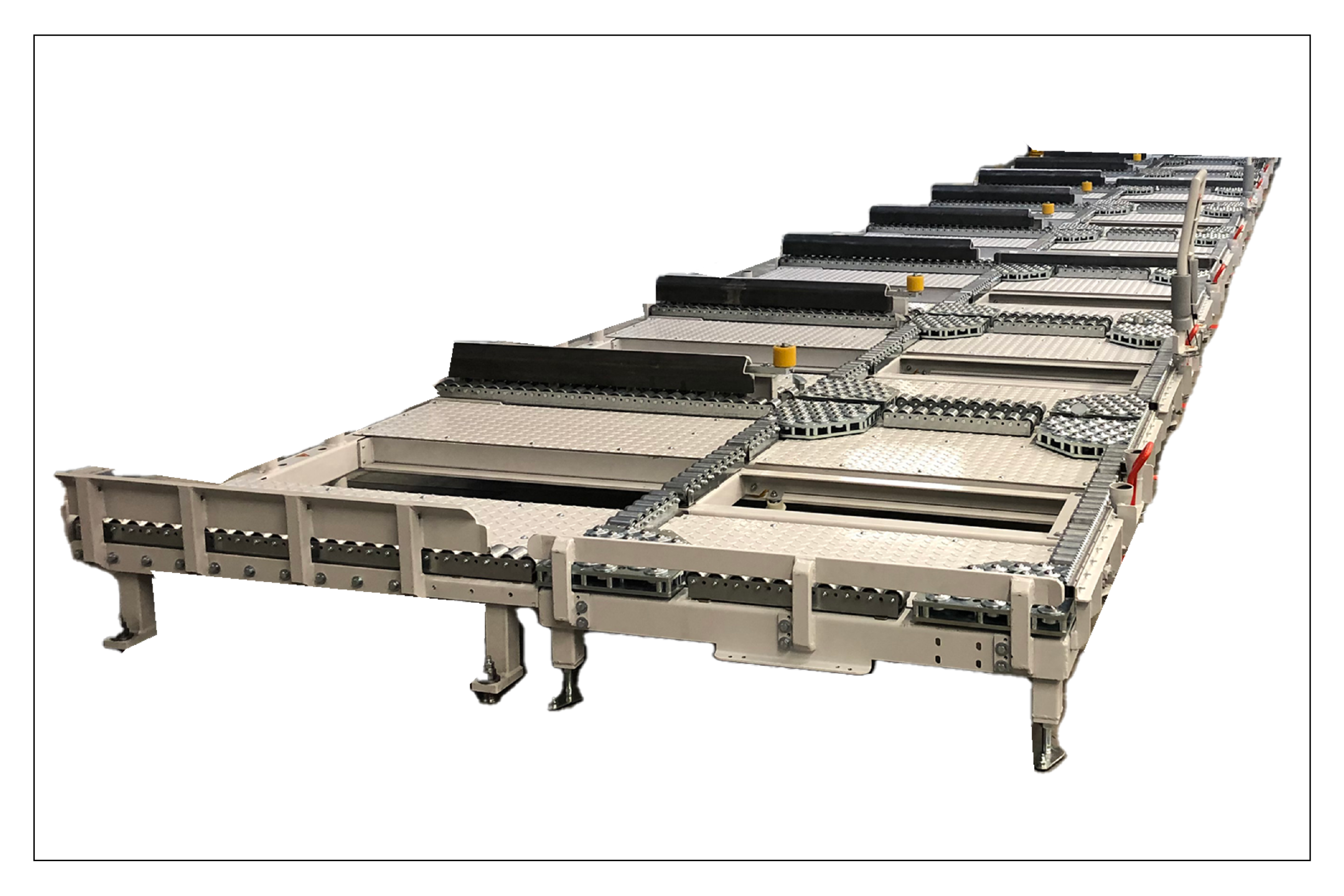 Roller conveyors and transverse movers